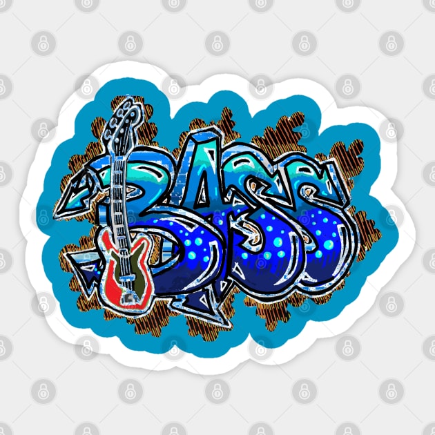 Bass Guitar Graffiti Urban Tag 2 by LowEndGraphics Sticker by LowEndGraphics